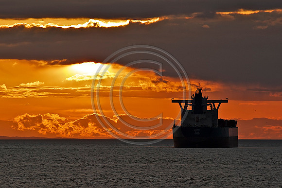 Ship at Anchor in Puget Sound